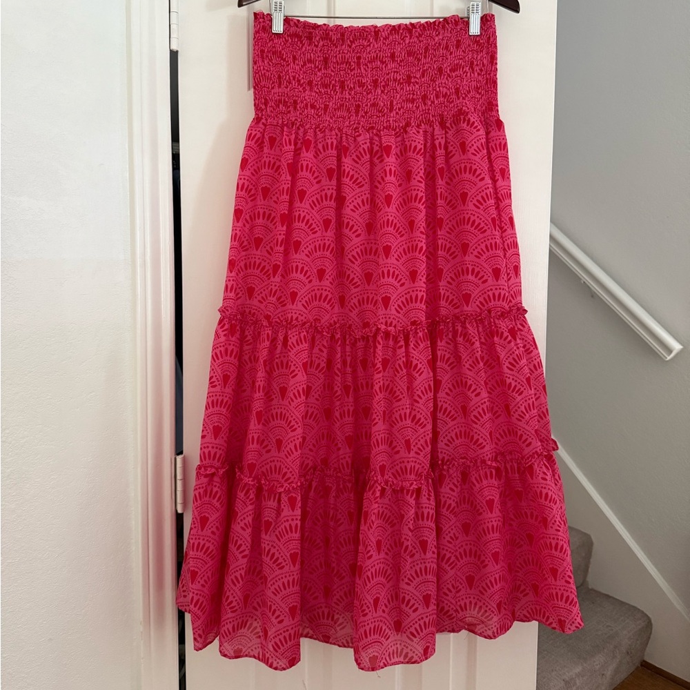 J Marie Noelle Tiered Midi Skirt Size Large